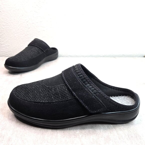 Orthofeet Shoes - Orthofeet Slip On Mule Loafers 8.5 Wide Fit Black Mesh Casual Clog Comfort Shoes